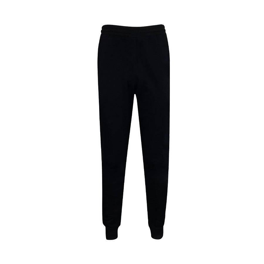 Loose Fit Sweatpants Black Heavy Cotton With Side Logo - PIERO Luxury Design