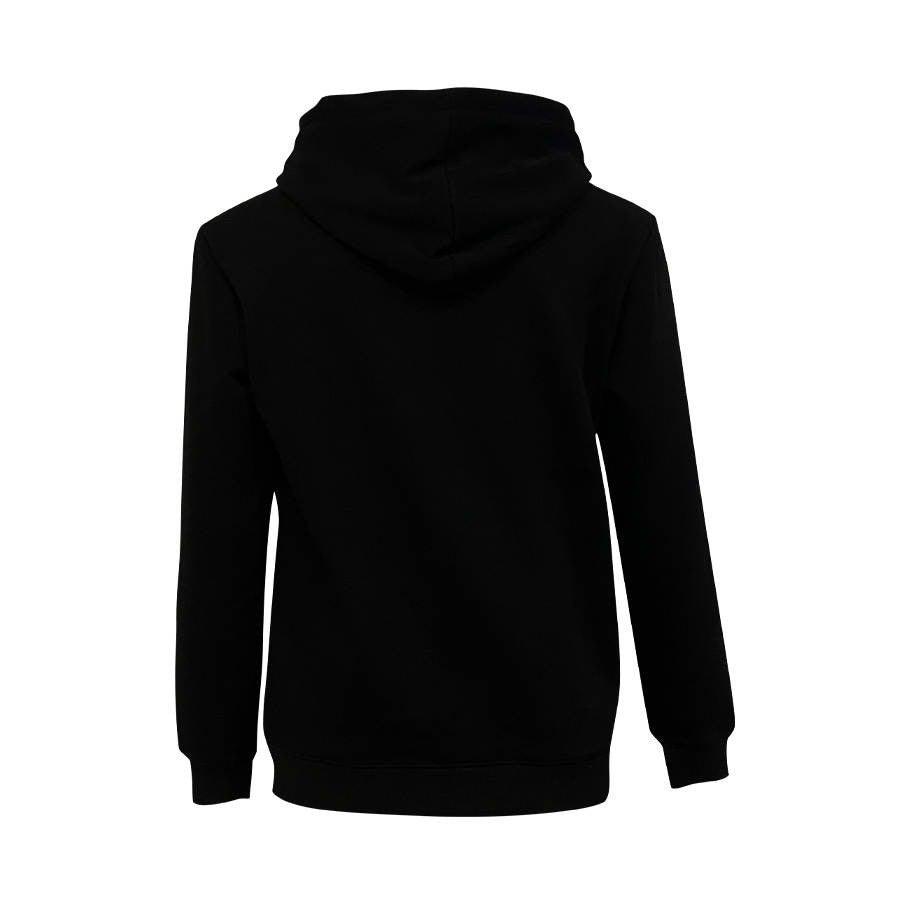 Slim Fit Black Hoodie Reflective Fight For Your Vision Square Logo Heavy Organic Cotton - PIERO Luxury Design