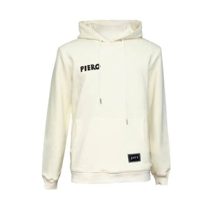 Slim Fit Hoodie Abstract Pierrot Off White Heavy Organic Cotton - PIERO Luxury Design