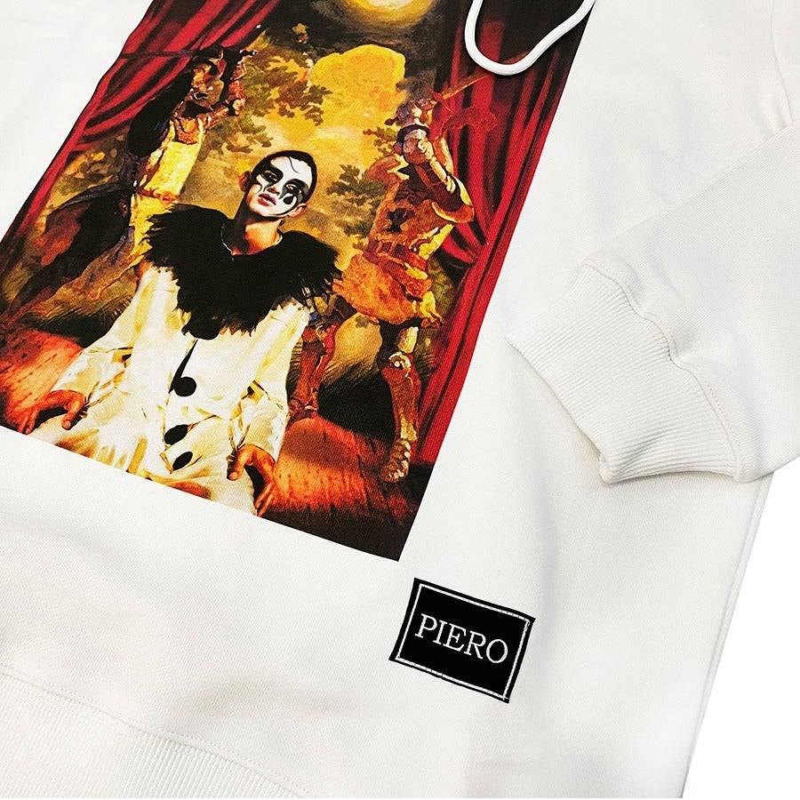 Slim Fit White Hoodie Fight For Your Vision Organic Heavy Cotton - PIERO Luxury Design